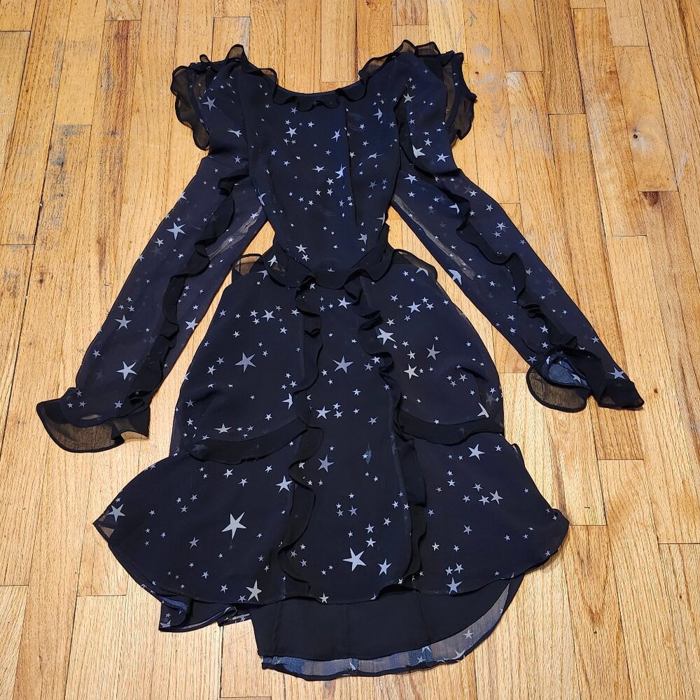 Fame and Partners Black Starry Backless Dress